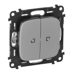 Выключатель Legrand Valena Allure 2-клавишный проходной с подсветкой алюминий