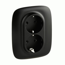 Розетка Legrand Valena Allure двойная с зазем. 16А шторки антрацит