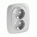 Накладка розетки Legrand Valena Allure 2хс заземлення. алюміній