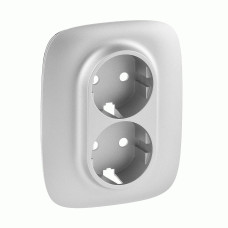 Накладка розетки Legrand Valena Allure 2хс заземлення. алюміній