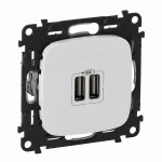 Механизм розетки 2хUSB Legrand Valena Allure белая