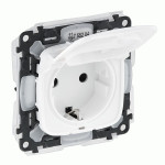 Розетка Legrand Valena Allure с зазем. 16А IP44 шторки винтовые клеммы белый