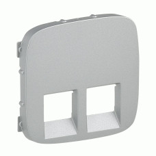 Накладка розетки Legrand Valena Allure RJ11 + RJ45 алюміній