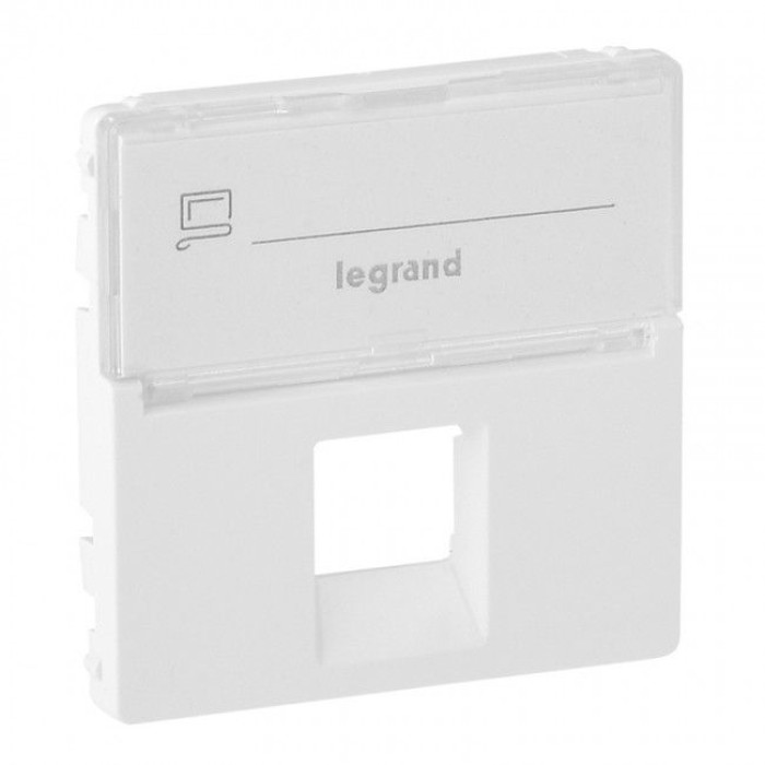 Накладка розетки Legrand Valena Life RJ11/RJ45 поле для тексту білий