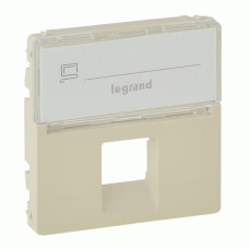 Накладка розетки Legrand Valena Life RJ11/RJ45 поле для текста слоновая кость