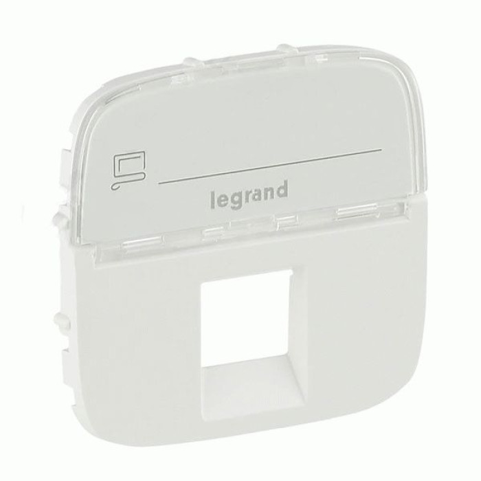Накладка розетки Legrand Valena Allure RJ11/RJ45 поле для тексту білий