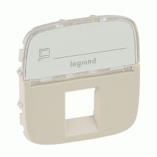 Накладка розетки Legrand Valena Allure RJ11/RJ45 поле для текста слоновая кость