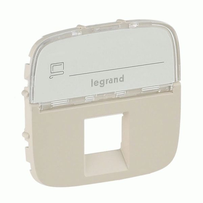 Накладка розетки Legrand Valena Allure RJ11/RJ45 поле для тексту слонова кістка
