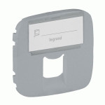 Накладка розетки Legrand Valena Allure RJ11/RJ45 поле для тексту алюміній