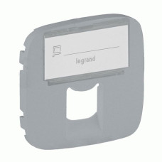 Накладка розетки Legrand Valena Allure RJ11/RJ45 поле для тексту алюміній