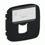 Накладка розетки Legrand Valena Allure RJ11/RJ45 поле для тексту антрацит