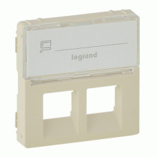Накладка розетки Legrand Valena Life RJ11+RJ45 поле для текста слоновая кость