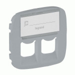 Накладка розетки Legrand Valena Allure RJ11 + RJ45 поле для тексту алюміній