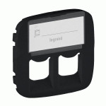 Накладка розетки Legrand Valena Allure RJ11 + RJ45 поле для тексту антрацит