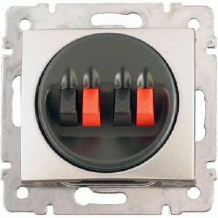 Механизм розетки для акустических систем Valena 4 контакта алюминий