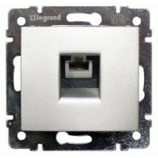 Механизм розетки телефонной RJ-11 Valena алюминий