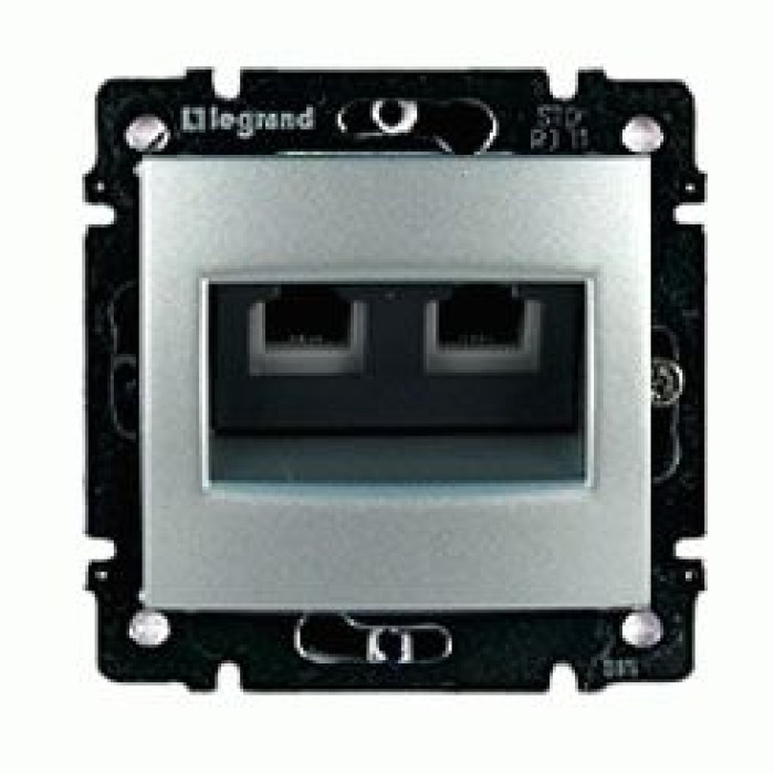 Розетка телефонна Legrand Valena 2хRJ11 кат. 3 алюміній