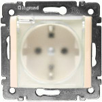 Розетка Legrand Valena із заземленням з шторками і кришкою IP44 слонова кістка