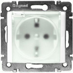 Розетка Legrand Valena із заземленням з шторками і кришкою IP44 білий