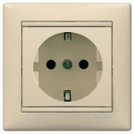 Розетка Legrand Valena із заземленням з рамкою слонова кістка