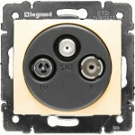 Розетка телевізійна Legrand Valena TV-R-SAT 14 дБ прохідна слонова кістка