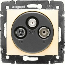 Механизм розетки TV-R-SAT проходная Valena слоновая кость