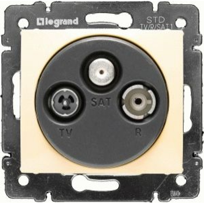 Розетка телевізійна Legrand Valena TV-R-SAT 14 дБ прохідна слонова кістка