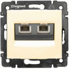 Розетка телефонная Legrand Valena 2хRJ11 кат. 3 слоновая кость
