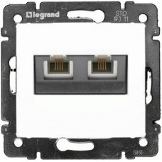 Розетка телефонная Legrand Valena 2хRJ11 кат. 3 белый
