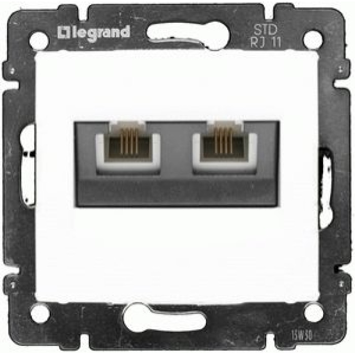 Розетка телефонна Legrand Valena 2хRJ11 кат. 3 білий
