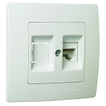 Розетка Makel Lillium Natural Kare компьютерная RJ45 cat. 5E белый (32001035)