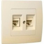 Розетка Makel Lillium Natural Kare двойная компьютерная RJ45 cat. 5E крем (32010036)