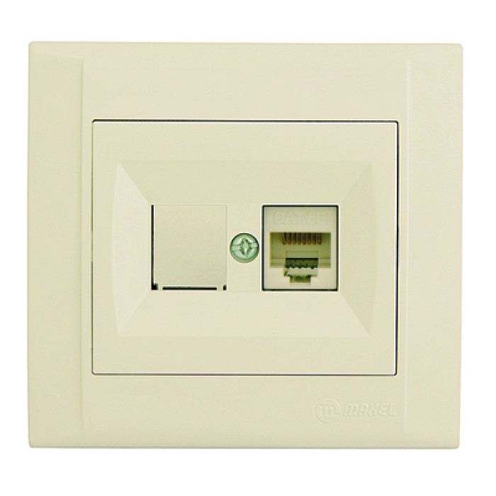Розетка Makel Defne компьютерная RJ45 крем (42010035)