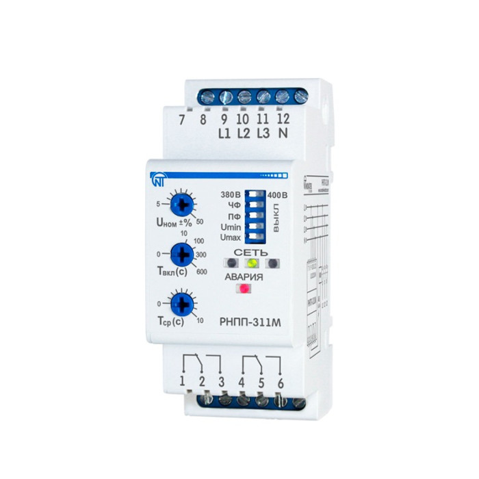 Трифазне реле напруги і контролю фаз Новатек-Електро rnpp-311m (24в)