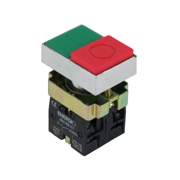 Кнопка ENERGIO XB2-BL8425 ПУСК/СТОП зелена+червона виступаюча NO+NC