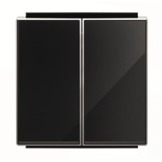 Подвійна клавіша вимикача ABB Sky 2CLA851100A2501 8511 CN (чорне скло)
