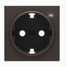 Центральна плата розетки ABB Sky 2CLA858880A1501 8588.8 NS із заземленням та лінзою (чорний оксамит)