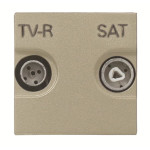 Кінцева TV-R SAT розетка ABB Zenit 2CLA225170N1901 N2251.7 CV (шампань)
