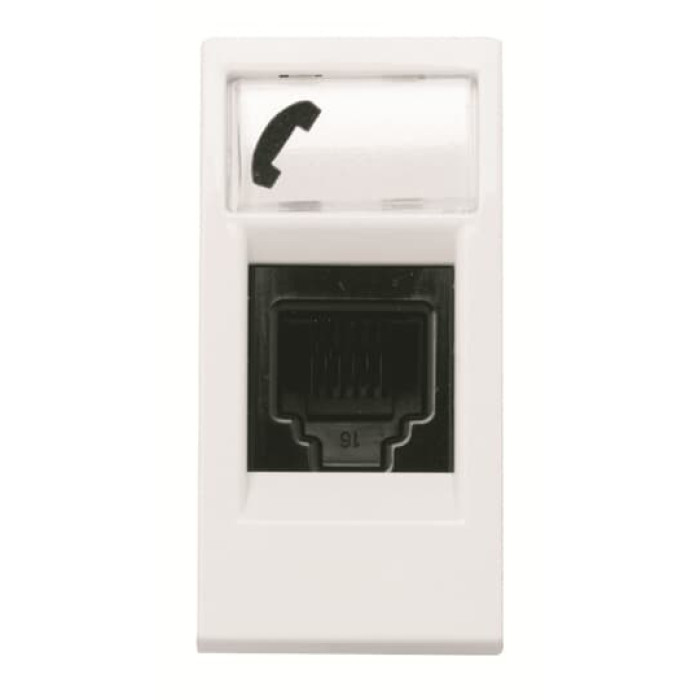 Телефонна розетка ABB Zenit 2CLA211760N1101 N2117.6 BL 1М (білий)