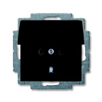 Розетка ABB Basic 55 2CKA002018A1499 20 EUK-95-507 із заземленням та з кришкою (чорний шато)
