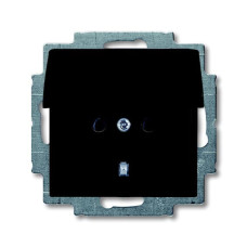 Розетка ABB Basic 55 2CKA002018A1499 20 EUK-95-507 із заземленням та з кришкою (чорний шато)