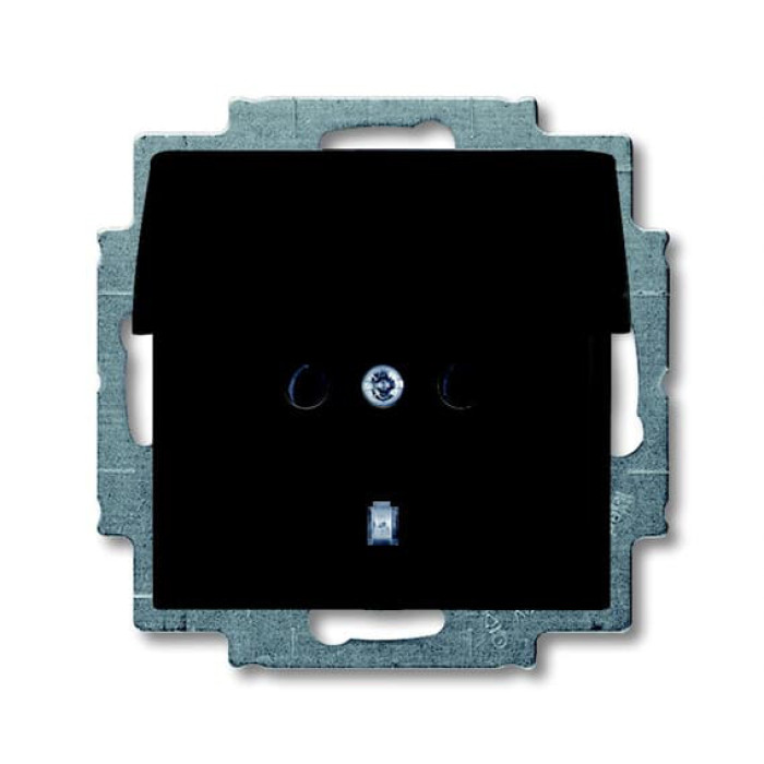 Розетка ABB Basic 55 2CKA002018A1499 20 EUK-95-507 із заземленням та з кришкою (чорний шато)
