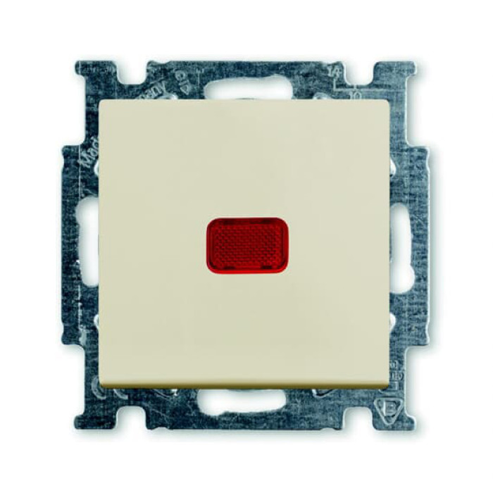 Однокнопковий вимикач з N-клеммою ABB Basic 55 2CKA001012A2150 2006/6 UCK-92-507 (слонова кістка)