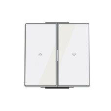 Подвійна клавіша жалюзі ABB Sky 2CLA854400A2101 8544 CB (біле скло)