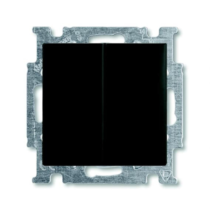 Двокнопковий вимикач ABB Basic 55 2CKA001012A2178 2006/5 UCGL-95-507 з підсвічуванням (чорний шато)