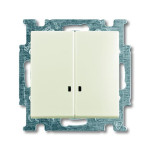 Двокнопковий вимикач ABB Basic 55 2CKA001012A2188 2006/5 UCGL-96-507 з підсвічуванням (білий шале)