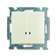 Двокнопковий вимикач ABB Basic 55 2CKA001012A2188 2006/5 UCGL-96-507 з підсвічуванням (білий шале)