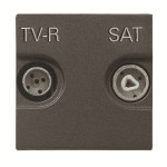 Прохідна TV-R SAT розетка ABB Zenit 2CLA225180N1801 N2251.8 AN (антрацит)