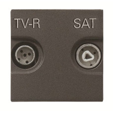 Прохідна TV-R SAT розетка ABB Zenit 2CLA225180N1801 N2251.8 AN (антрацит)