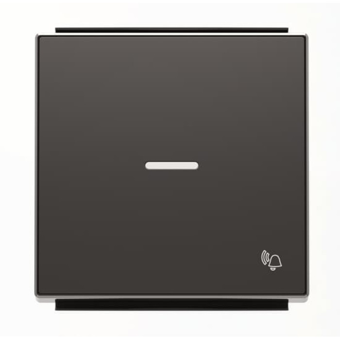 Клавіша вимикача ABB серія Sky 2CLA850430A1501 8504.3 NS із лінзою із символом «Дзвінок» чорний оксамит